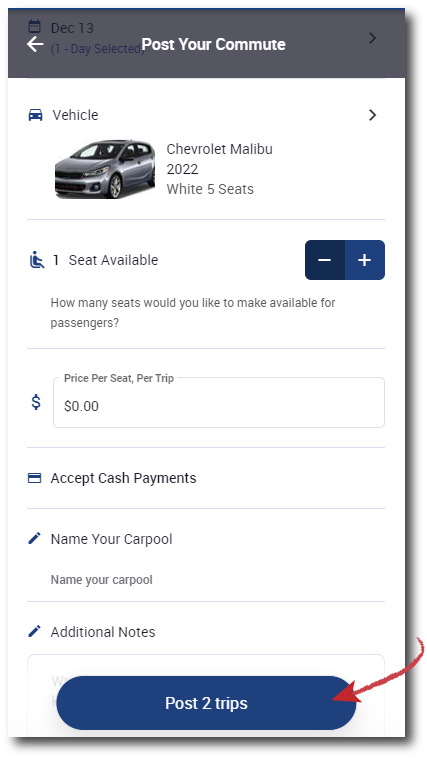 create a carpool screen