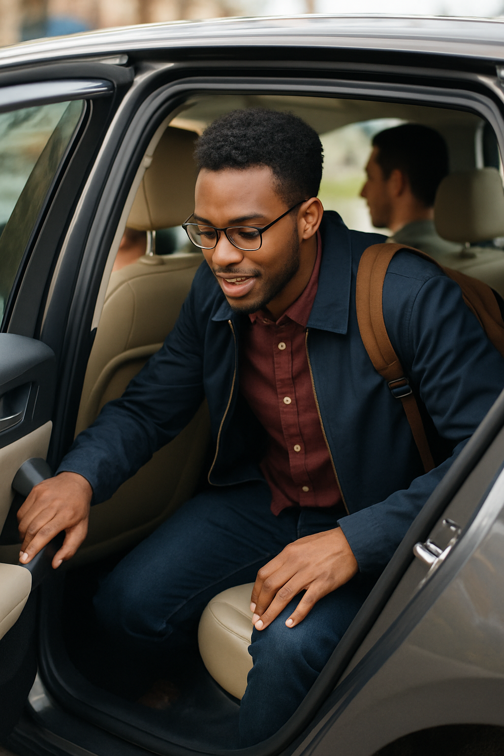 Man getting out of a car
