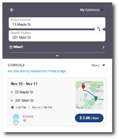 Carpool Matches